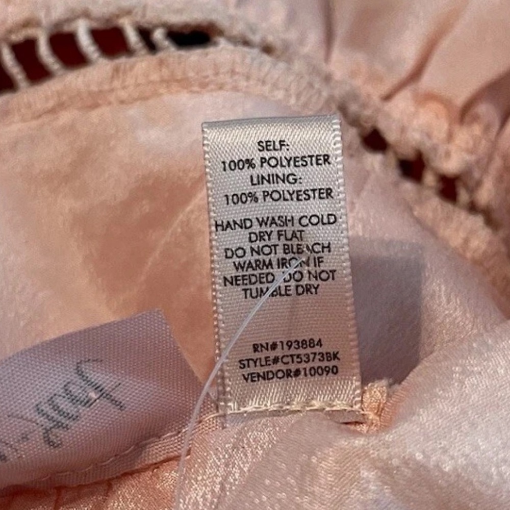 NWT Willow & Root Women's Blush Pink Crochet Lace Baby Doll Cami Top SZ XL - Picture 6 of 7